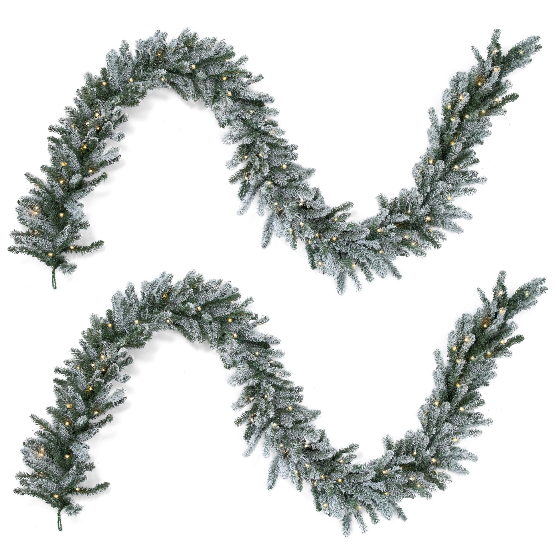 Papyrus 2 Pack of 9 ft Pre-Lit Blue Spruce Garland