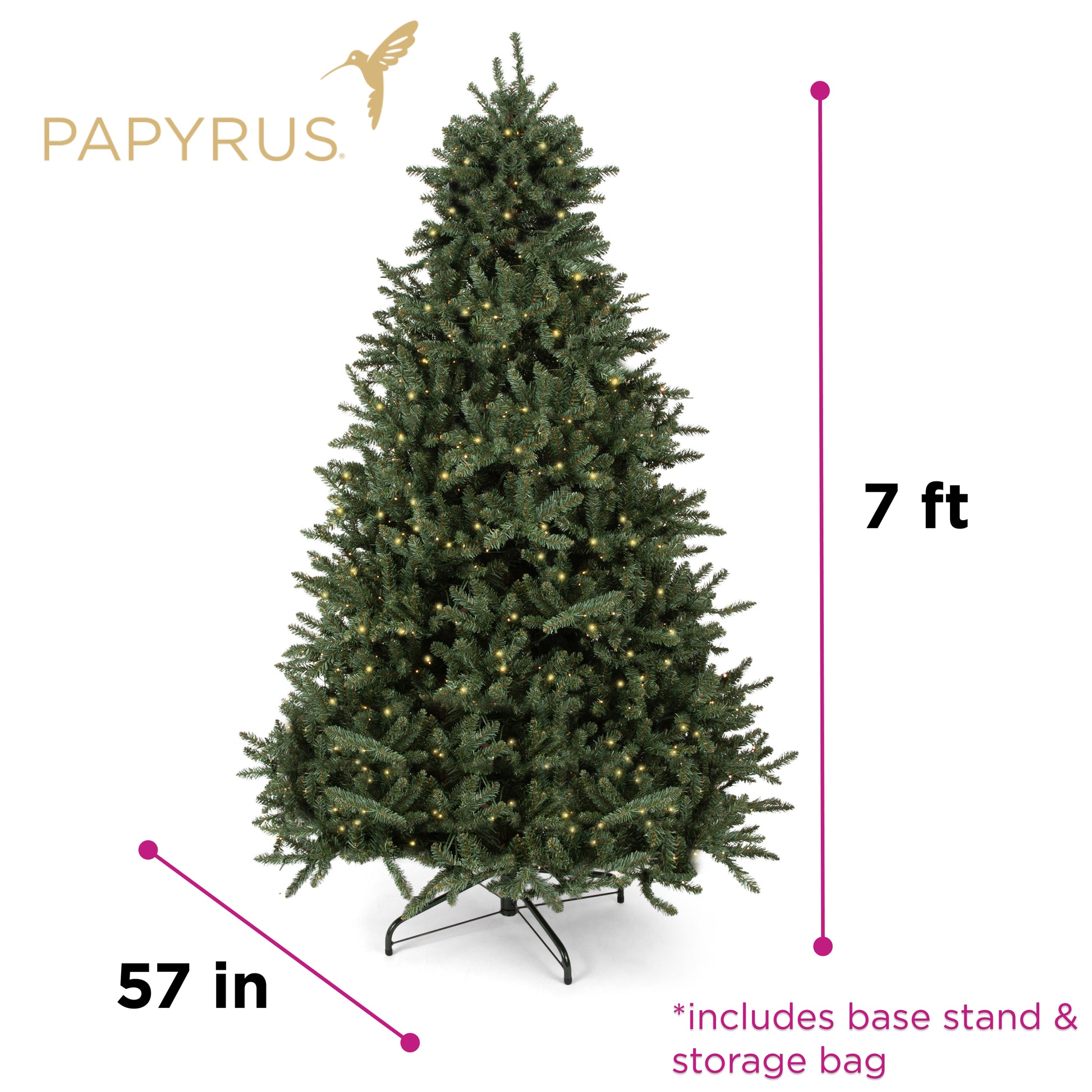 Papyrus 7 ft Pre-Lit Unfrosted Blue Spruce Christmas Tree