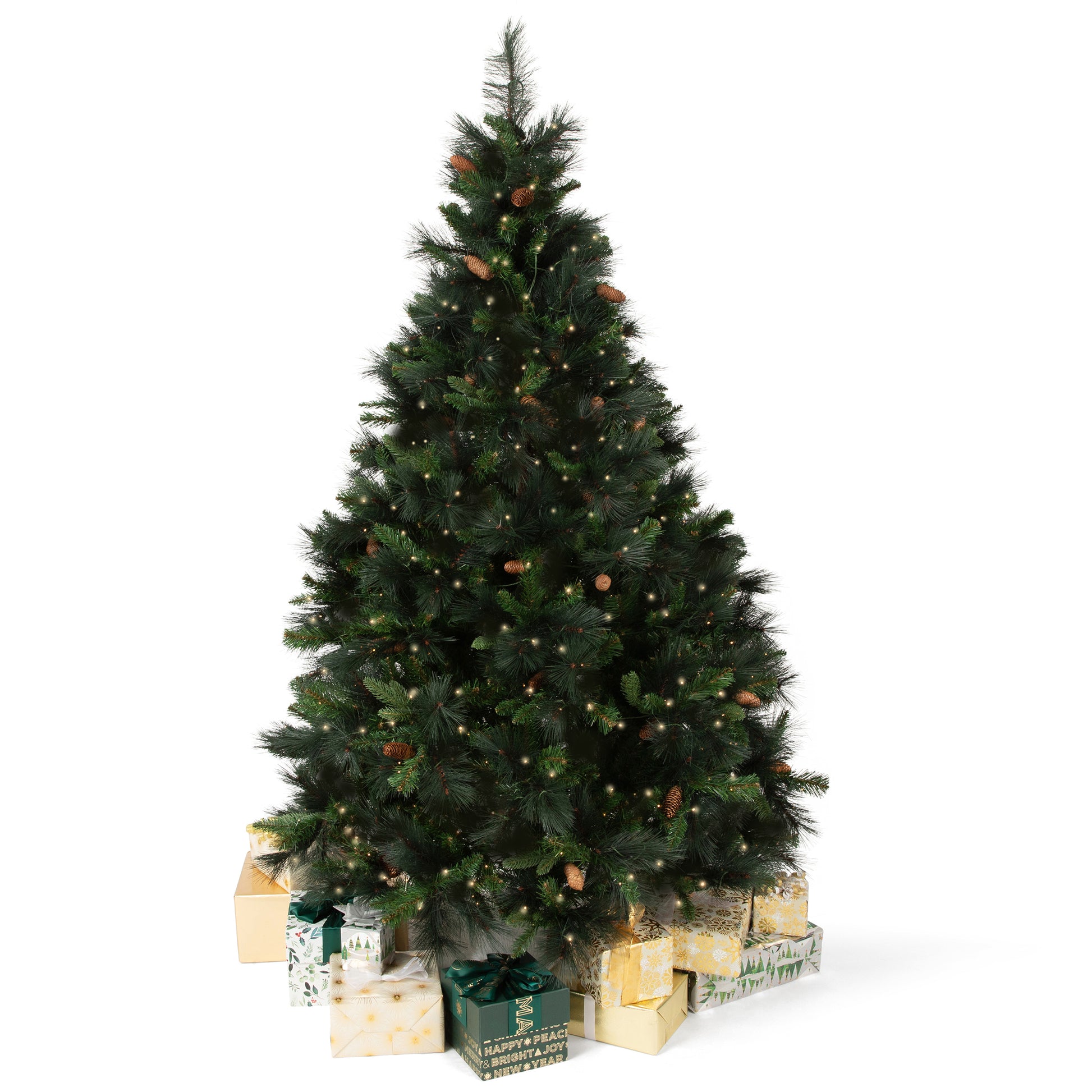 Papyrus 7 ft Pre-Lit Unfrosted Carolina Pine Christmas Tree