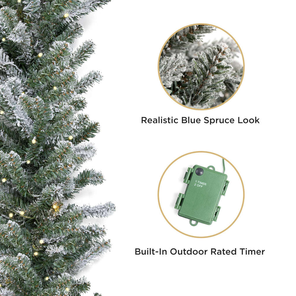 Papyrus 2 Pack of 9 ft Pre-Lit Blue Spruce Garland