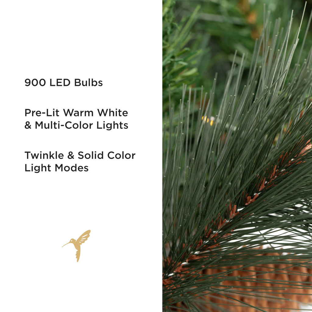 Papyrus 9 ft Pre-Lit Carolina Pine Christmas Tree