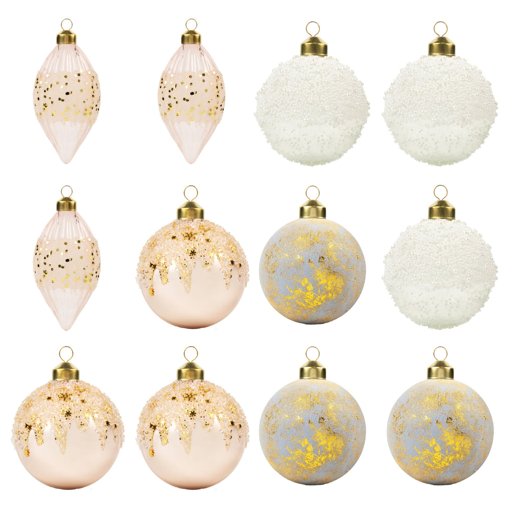 Papyrus 12 Piece Glass Ornament Set