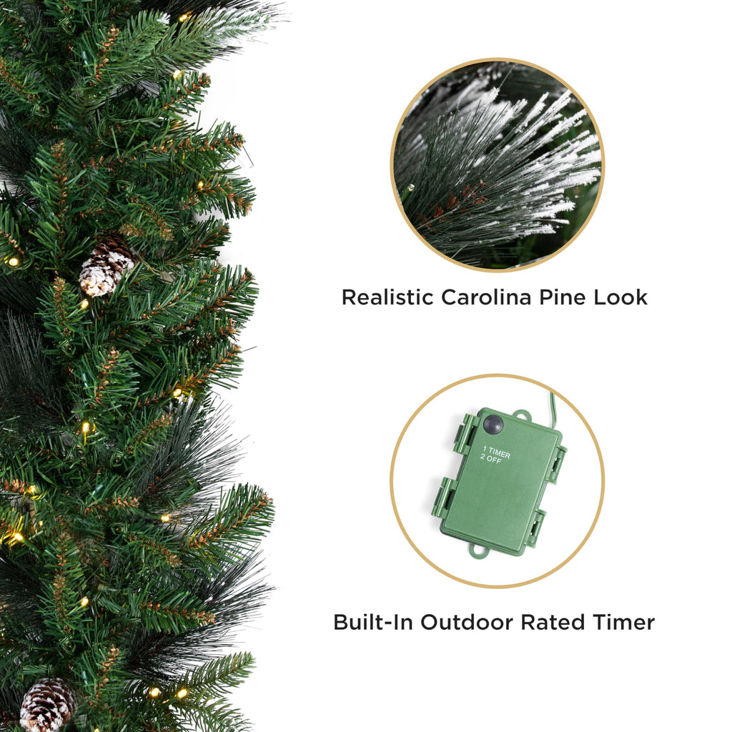 Papyrus 2 Pack of 9 ft Pre-Lit Carolina Pine Garland