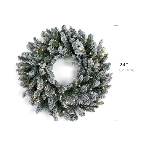 Papyrus 24" Pre-Lit Blue Spruce Artificial Wreath