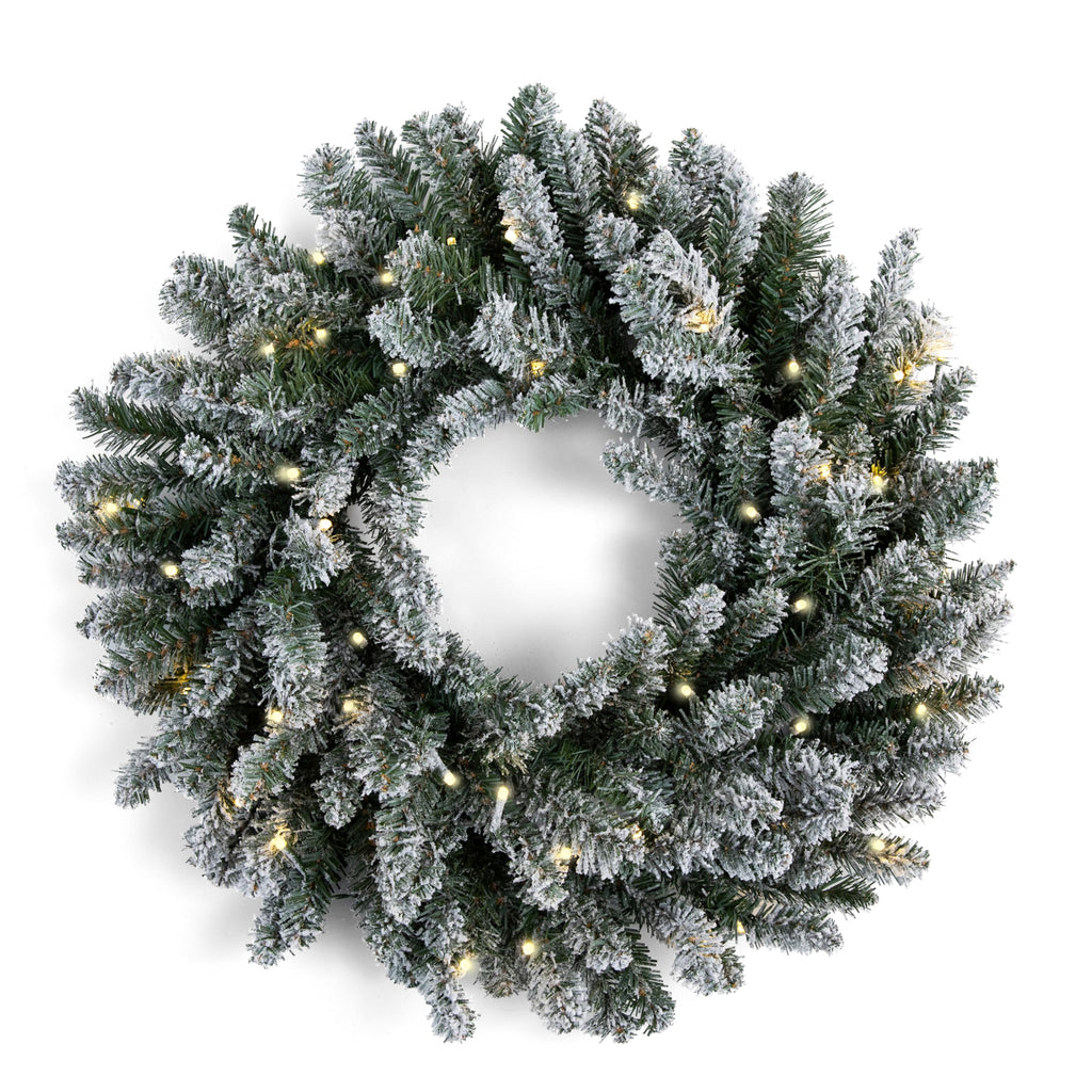 Papyrus 24" Pre-Lit Blue Spruce Artificial Wreath