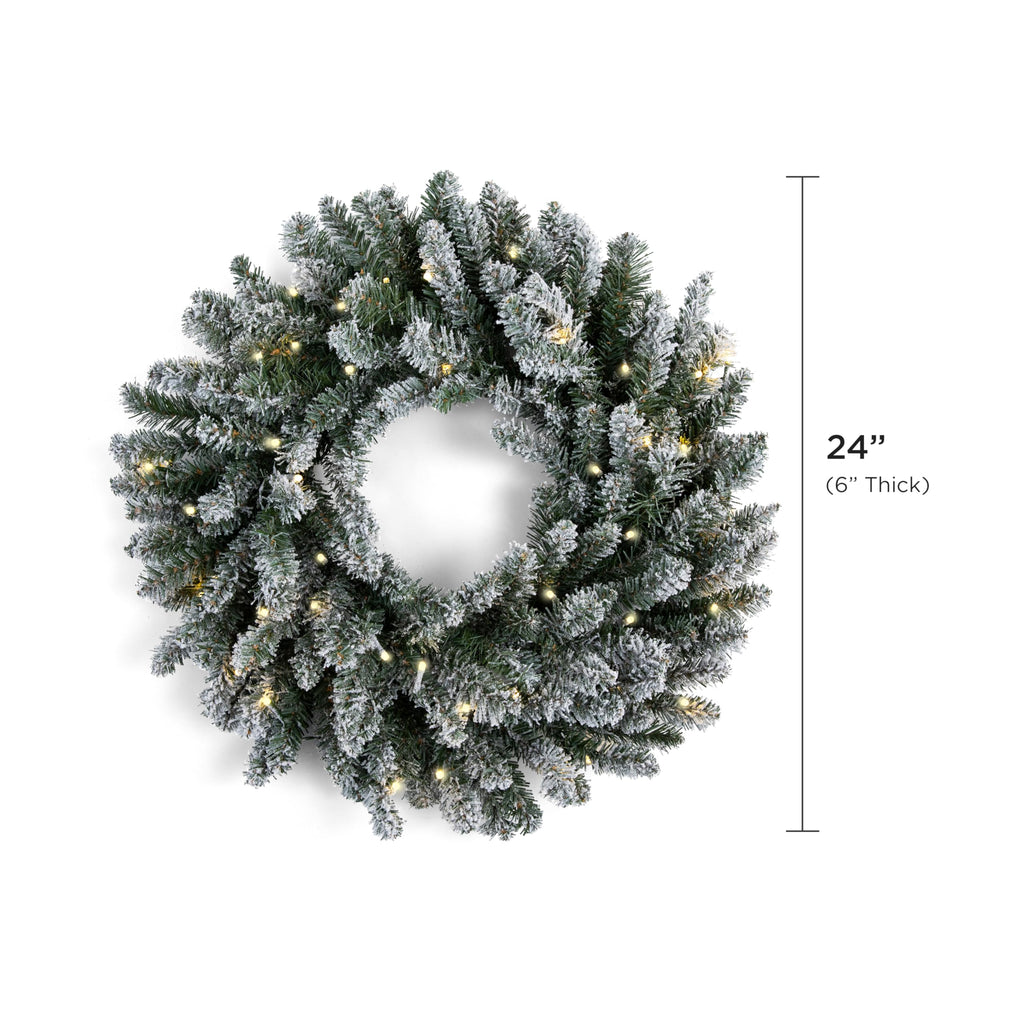 Papyrus 24" Pre-Lit Blue Spruce Artificial Wreath