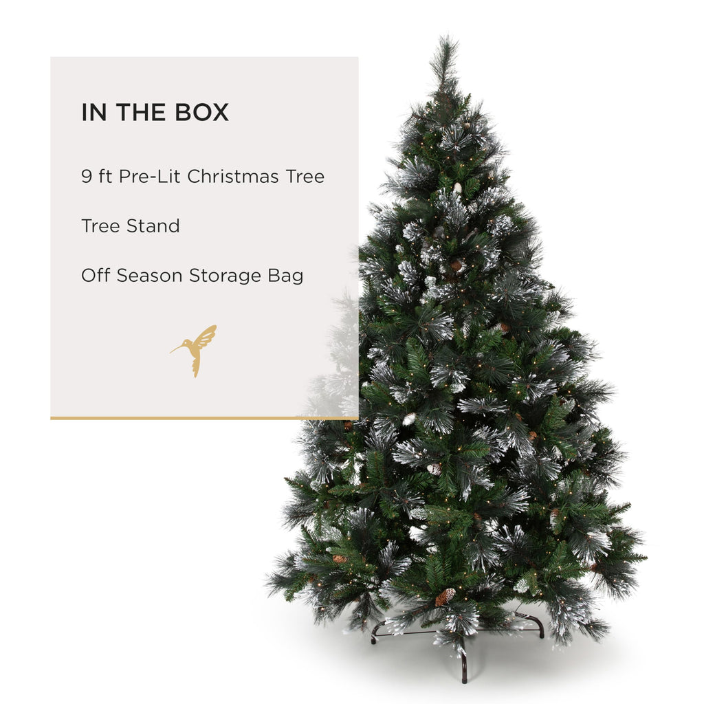 Papyrus 9 ft Pre-Lit Carolina Pine Christmas Tree