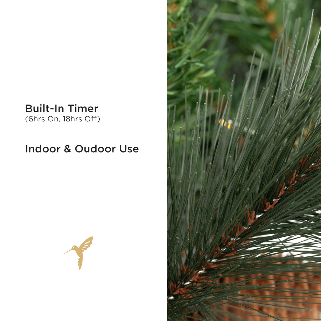 Papyrus 2 Pack of 9 ft Pre-Lit Carolina Pine Garland