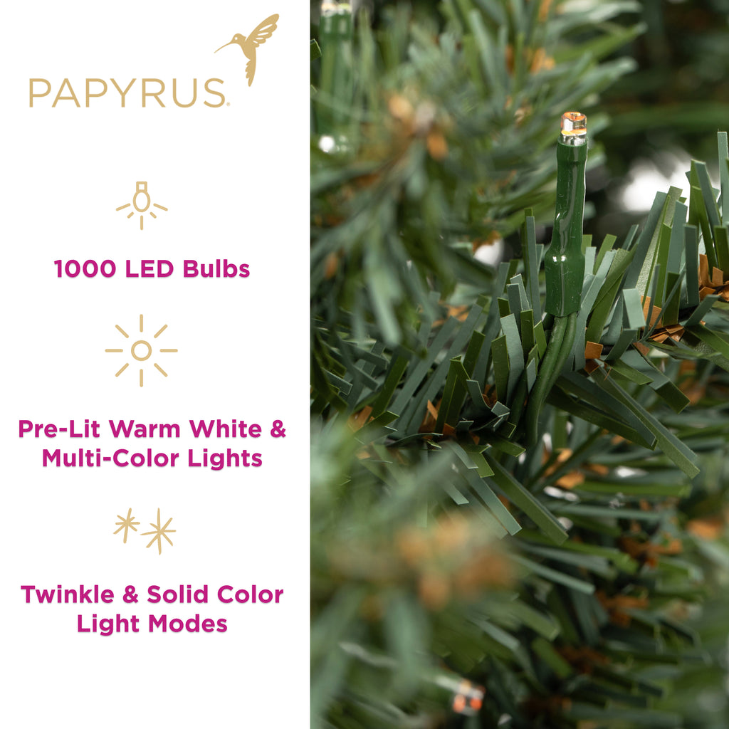 Papyrus 7 ft Pre-Lit Unfrosted Blue Spruce Christmas Tree