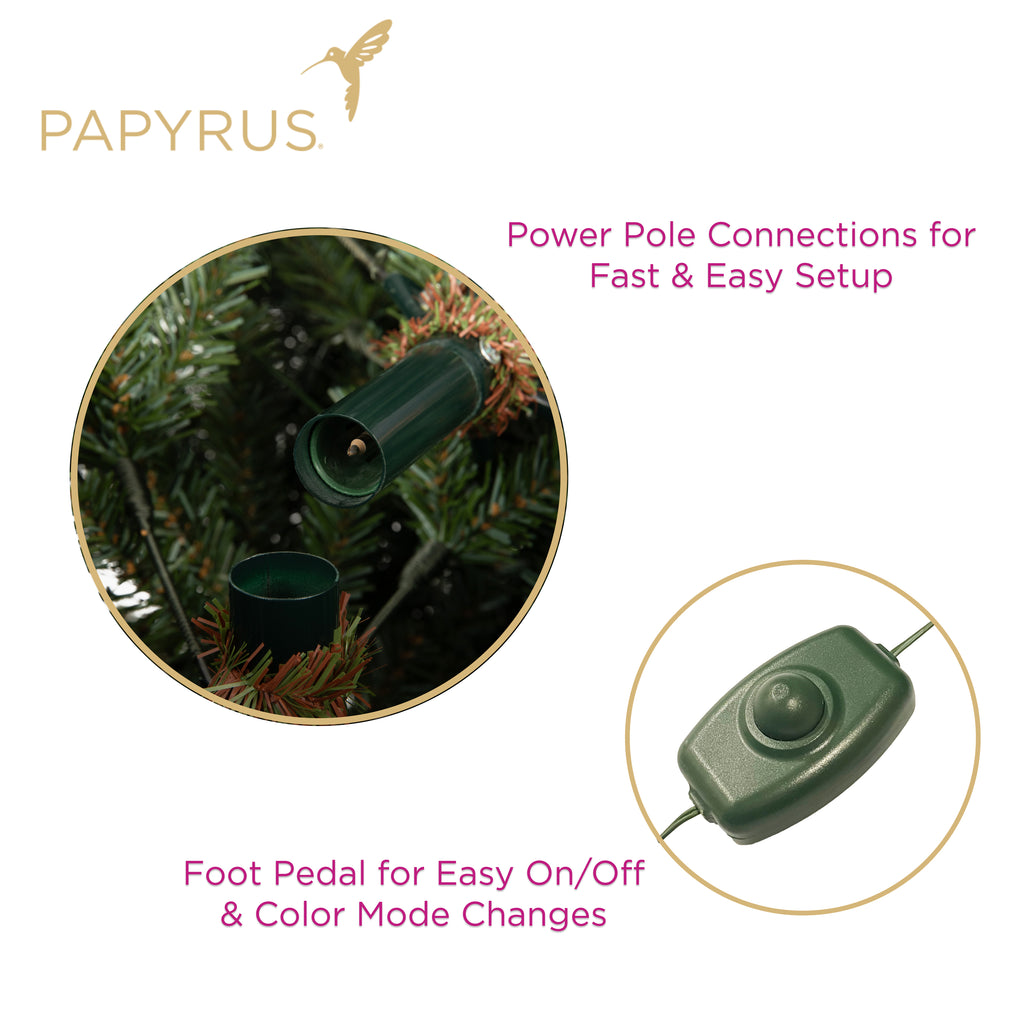 Papyrus 7 ft Pre-Lit Unfrosted Blue Spruce Christmas Tree