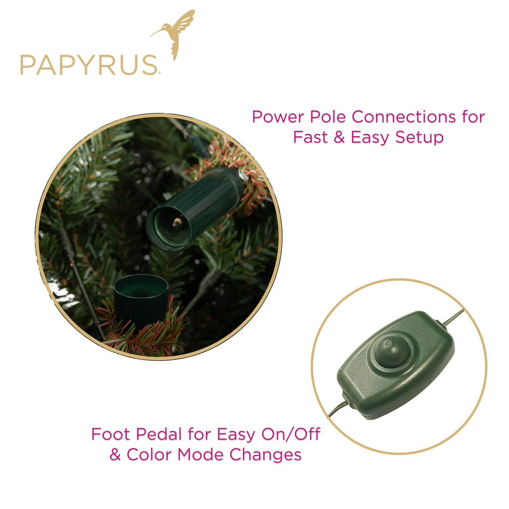 Papyrus 7 ft Pre-Lit Frosted Carolina Pine Christmas Tree