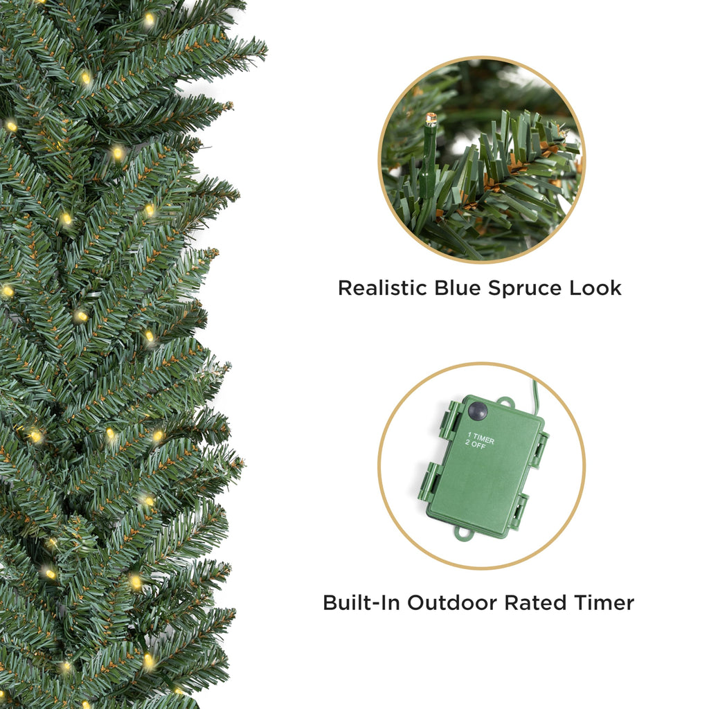 Papyrus 2 Pack of 9 ft Pre-Lit Blue Spruce Garland