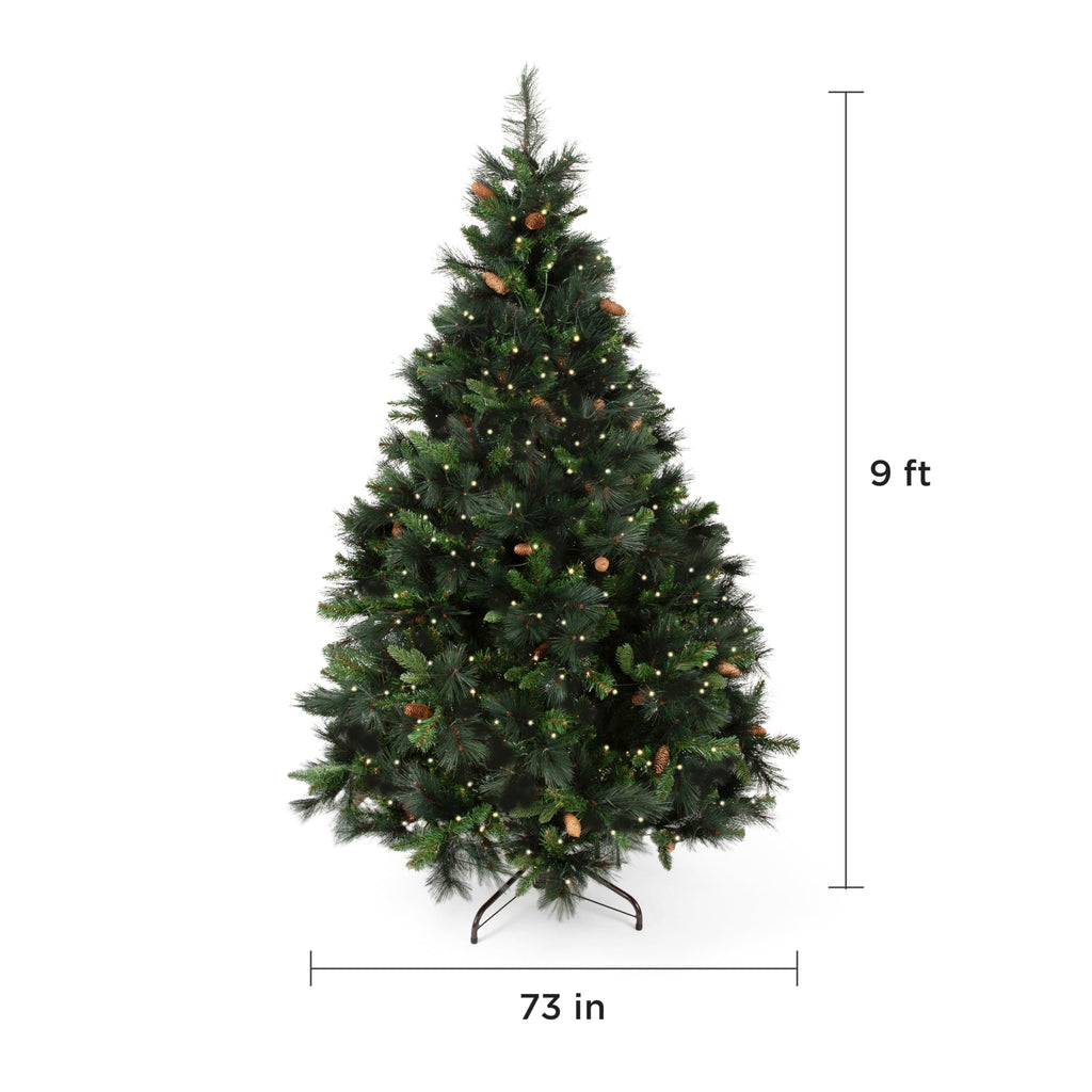 Papyrus 9 ft Pre-Lit Carolina Pine Christmas Tree