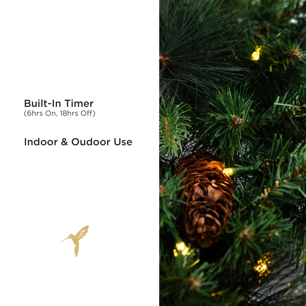 Papyrus 24" Pre-Lit Carolina Pine Artificial Wreath