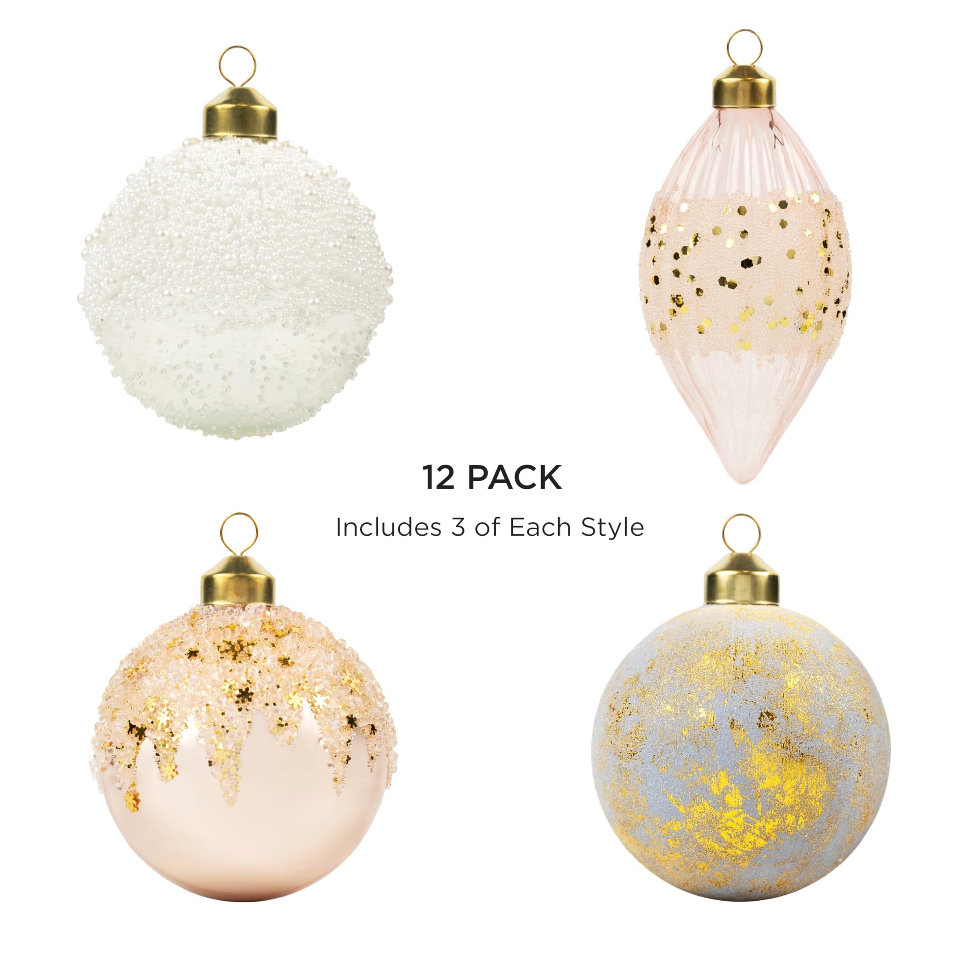 Papyrus 12 Piece Glass Ornament Set