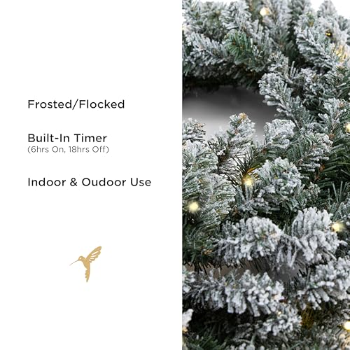 Papyrus 24" Pre-Lit Blue Spruce Artificial Wreath