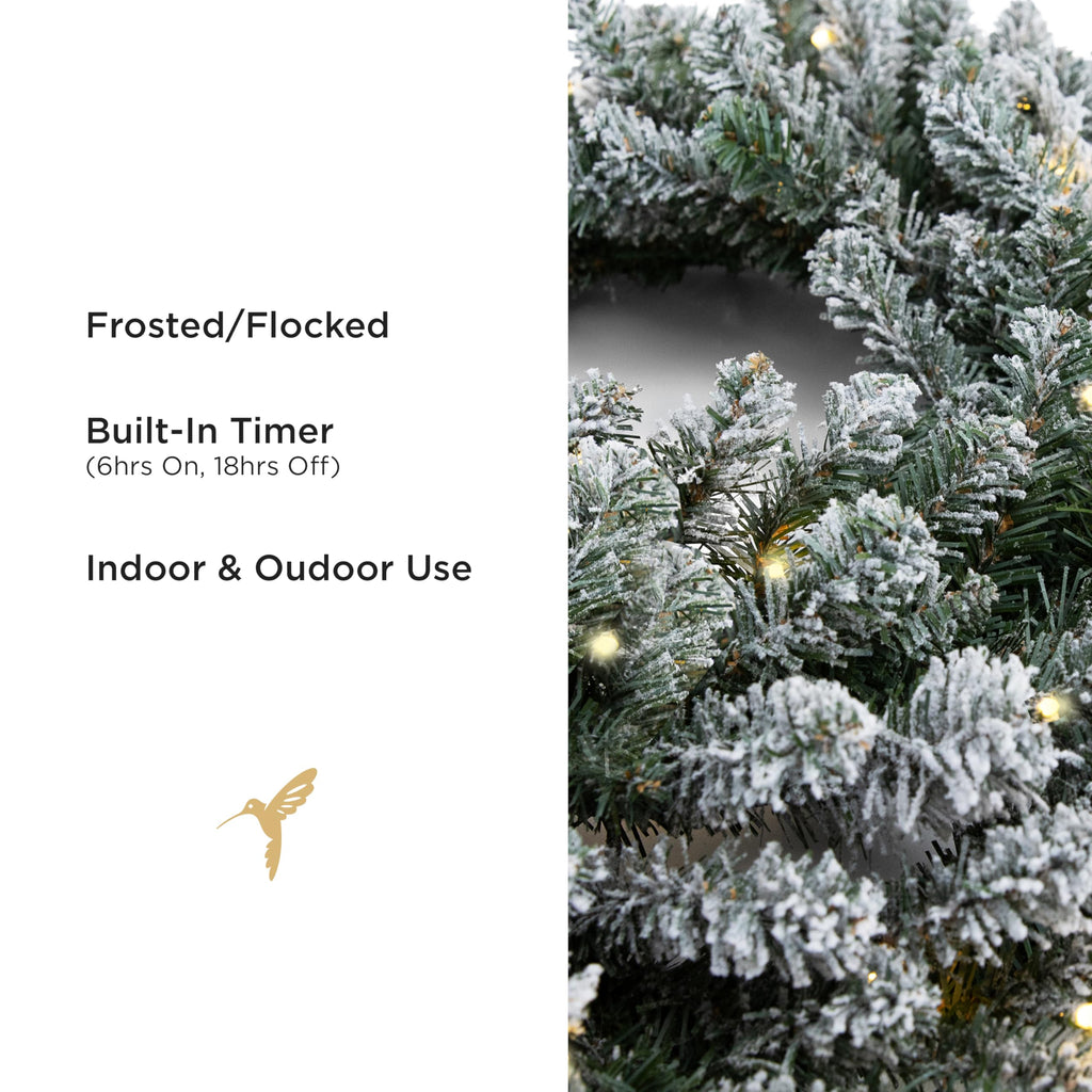 Papyrus 24" Pre-Lit Blue Spruce Artificial Wreath